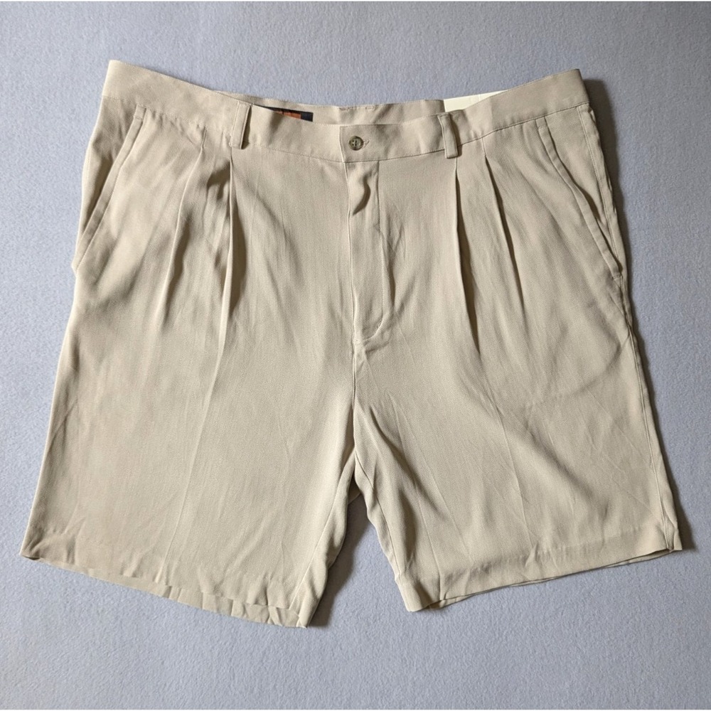 Axis Silk Shorts Mens 42 Linen Color Pleated Pocket Casual Lightweight NWT